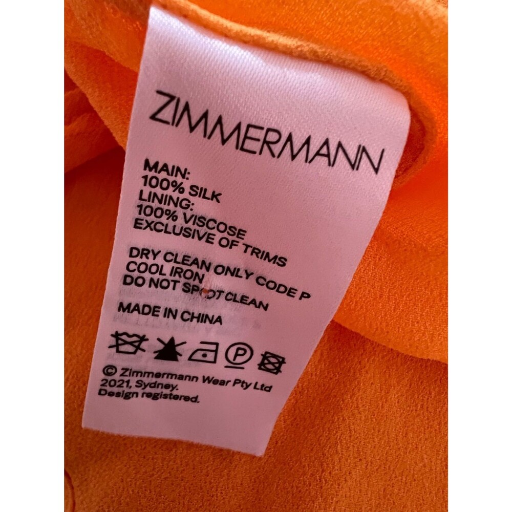 Zimmermann Marigold Yellow 100% Silk Tent Midi Summer Dress Halter Ruffle Large - Picture 8 of 8
